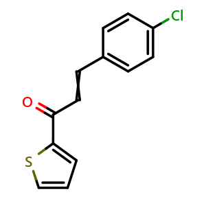 Chemical structure of 3-(4-chlorophenyl)-1-(thiophen-2-yl)prop-2-en-1-one , CAS 6028-96-2, AChemBlock AD242481