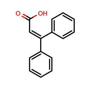 Chemical structure of 3,3-diphenylprop-2-enoic acid , CAS 606-84-8, AChemBlock AD242491