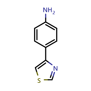 Chemical structure of 4-(1,3-thiazol-4-yl)aniline , CAS 60759-10-6, AChemBlock AD242493
