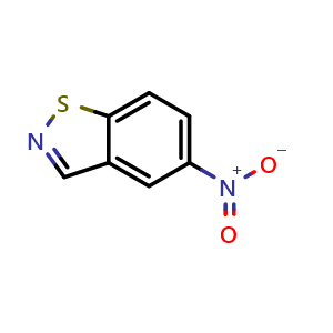 Chemical structure of 5-nitro-1,2-benzothiazole , CAS 60768-66-3, AChemBlock AD242494
