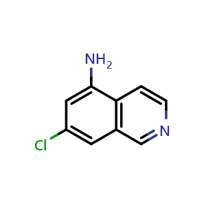 Chemical structure of 5-Amino-7-chloroisoquinoline , CAS 608515-70-4, AChemBlock AD242499