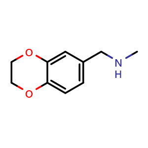 Chemical structure of [(2,3-dihydro-1,4-benzodioxin-6-yl)methyl](methyl)amine , CAS 613656-45-4, AChemBlock AD242517