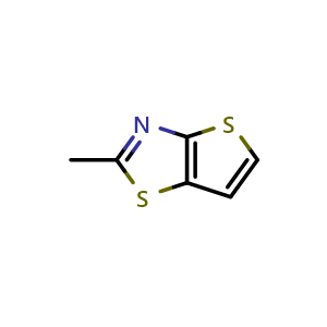 Chemical structure of 2-methylthieno[2,3-d][1,3]thiazole , CAS 61612-02-0, AChemBlock AD242525