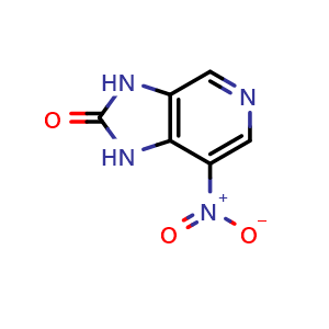 Chemical structure of 7-nitro-2,3-dihydro-1H-imidazo[4,5-c]pyridin-2-one , CAS 61719-60-6, AChemBlock AD242529