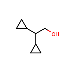 Chemical structure of 2,2-Dicyclopropyl-ethanol , CAS 6226-30-8, AChemBlock AD242543