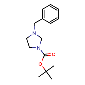 Chemical structure of tert-Butyl 3-benzylimidazolidine-1-carboxylate , CAS 623943-75-9, AChemBlock AD242547