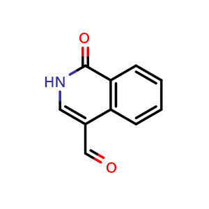 Chemical structure of 1-oxo-1,2-dihydroisoquinoline-4-carbaldehyde , CAS 63125-40-6, AChemBlock AD242572