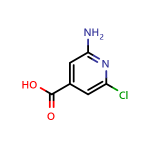 Chemical structure of 2-amino-6-chloropyridine-4-carboxylic acid , CAS 6313-55-9, AChemBlock AD242573