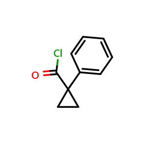 Chemical structure of 1-phenylcyclopropane-1-carbonyl chloride , CAS 63201-02-5, AChemBlock AD242576