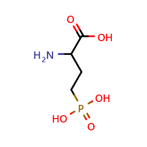 Chemical structure of 2-amino-4-phosphonobutanoic acid , CAS 6323-99-5, AChemBlock AD242578