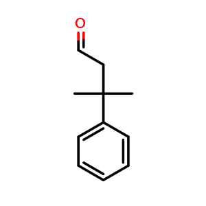 Chemical structure of 3-methyl-3-phenylbutanal , CAS 6325-41-3, AChemBlock AD242579