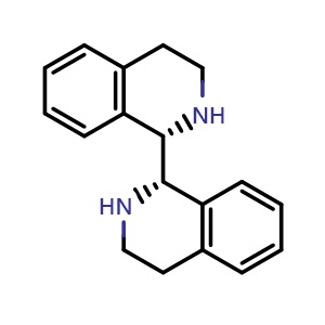 Chemical structure of (1S)-1-[(1S)-1,2,3,4-tetrahydroisoquinolin-1-yl]-1,2,3,4-tetrahydroisoquinoline , CAS 634180-45-3, AChemBlock AD242584