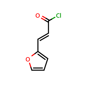 Chemical structure of (2E)-3-(furan-2-yl)prop-2-enoyl chloride , CAS 63485-67-6, AChemBlock AD242588