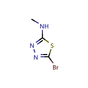 Chemical structure of 5-Bromo-N-methyl-1,3,4-thiadiazol-2-amine , CAS 63555-67-9, AChemBlock AD242590
