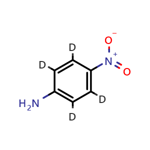 Chemical structure of 2,3,5,6-tetradeuterio-4-nitro-aniline , CAS 64164-08-5, AChemBlock AD242604