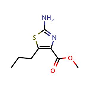 Chemical structure of methyl 2-amino-5-propyl-1,3-thiazole-4-carboxylate , CAS 649736-98-1, AChemBlock AD242624