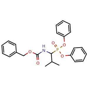 Chemical structure of Diphenyl 1-(Cbz-Amino)isobutylphosphonate , CAS 65164-83-2, AChemBlock AD242626