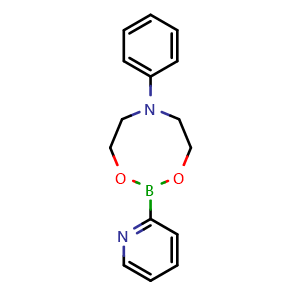Chemical structure of 6-Phenyl-2-(2-pyridyl)-1,3,6,2-dioxazaborocane , CAS 662138-96-7, AChemBlock AD242640