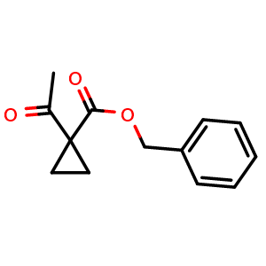 Chemical structure of Benzyl 1-acetylcyclopropanecarboxylate , CAS 664364-37-8, AChemBlock AD242646