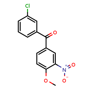 Chemical structure of (3-chlorophenyl)(4-methoxy-3-nitrophenyl)methanone , CAS 66938-41-8, AChemBlock AD242655