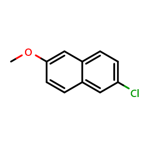 Chemical structure of 2-chloro-6-methoxynaphthalene , CAS 67886-68-4, AChemBlock AD242681