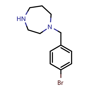 Chemical structure of 1-[(4-bromophenyl)methyl]-1,4-diazepane , CAS 690632-73-6, AChemBlock AD242700