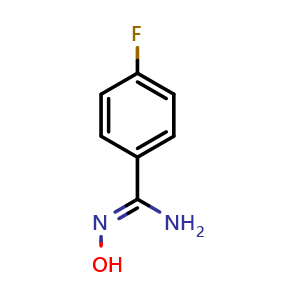 Chemical structure of (Z)-4-Fluoro-N'-hydroxybenzimidamide , CAS 69113-32-2, AChemBlock AD242701