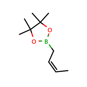 Chemical structure of 2-[(Z)-but-2-enyl]-4,4,5,5-tetramethyl-1,3,2-dioxaborolane , CAS 69611-01-4, AChemBlock AD242713