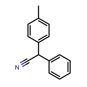 Chemical structure of 2-phenyl-2-p-tolylacetonitrile , CAS 6974-49-8, AChemBlock AD242719