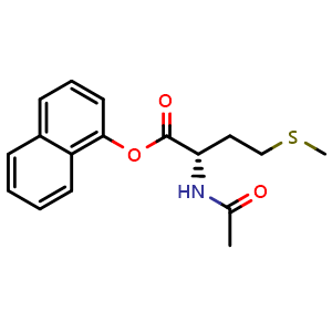 Chemical structure of (S)-Naphthalen-1-yl 2-acetamido-4-(methylthio)butanoate , CAS 69975-69-5, AChemBlock AD242725