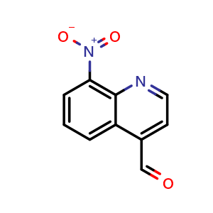 Chemical structure of 8-nitroquinoline-4-carbaldehyde , CAS 69976-28-9, AChemBlock AD242726