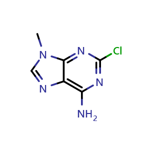 Chemical structure of 2-chloro-9-methyl-9H-purin-6-amine , CAS 7013-21-0, AChemBlock AD242728