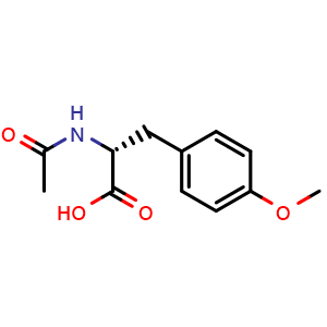 Chemical structure of (R)-2-Acetamido-3-(4-methoxyphenyl)propanoic acid , CAS 70601-62-6, AChemBlock AD242739