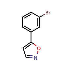 Chemical structure of 5-(3-bromophenyl)-1,2-oxazole , CAS 7064-33-7, AChemBlock AD242740