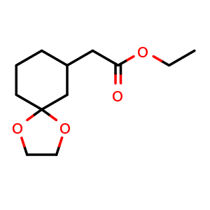Chemical structure of Ethyl 2-(1,4-dioxaspiro[4.5]decan-7-yl)acetate , CAS 7076-69-9, AChemBlock AD242747