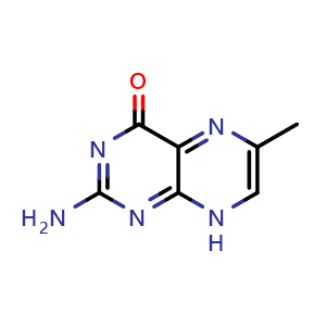 Chemical structure of 2-Amino-6-methyl-4,8-dihydropteridin-4-one , CAS 708-75-8, AChemBlock AD242748