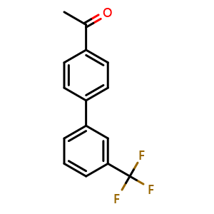 Chemical structure of 1-[3'-(trifluoromethyl)-[1,1'-biphenyl]-4-yl]ethan-1-one , CAS 709667-96-9, AChemBlock AD242750