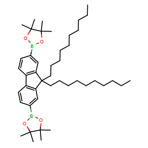 Chemical structure of 2-[9,9-bis(decyl)-7-(4,4,5,5-tetramethyl-1,3,2-dioxaborolan-2-yl)-9H-fluoren-2-yl]-4,4,5,5-tetramethyl-1,3,2-dioxaborolane , CAS 711026-06-1, AChemBlock AD242754
