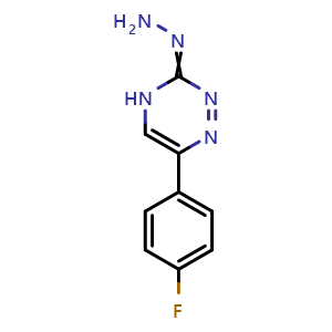Chemical structure of 6-(4-fluorophenyl)-3-hydrazinylidene-3,4-dihydro-1,2,4-triazine , CAS 71347-59-6, AChemBlock AD242760