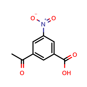 Chemical structure of 3-acetyl-5-nitrobenzoic acid , CAS 717-75-9, AChemBlock AD242767