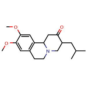 Chemical structure of Tetrabenazine Racemate , CAS 718635-93-9, AChemBlock AD242770