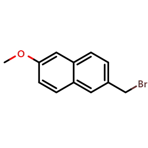Chemical structure of 2-(Bromomethyl)-6-methoxynaphthalene , CAS 73022-40-9, AChemBlock AD242781