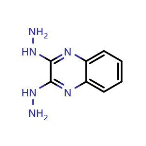 Chemical structure of 2,3-Dihydrazinylquinoxaline , CAS 73029-86-4, AChemBlock AD242782