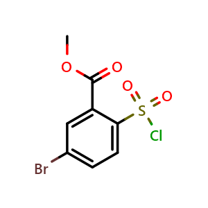 Chemical structure of methyl 5-bromo-2-(chlorosulfonyl)benzoate , CAS 736948-72-4, AChemBlock AD242792