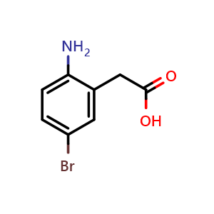 Chemical structure of 2-(2-amino-5-bromophenyl)acetic acid , CAS 737702-63-5, AChemBlock AD242797