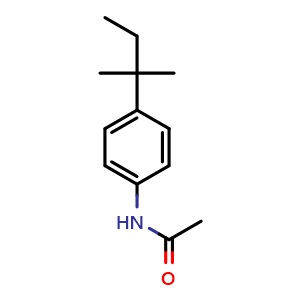 Chemical structure of N-[4-(2-methylbutan-2-yl)phenyl]acetamide , CAS 7463-20-9, AChemBlock AD242815