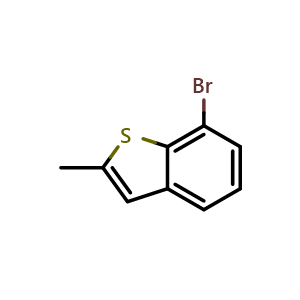 Chemical structure of 7-bromo-2-methyl-1-benzothiophene , CAS 75288-49-2, AChemBlock AD242824