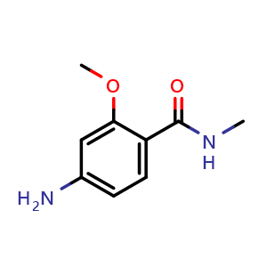 Chemical structure of 4-amino-2-methoxy-N-methylbenzamide , CAS 75955-35-0, AChemBlock AD242839