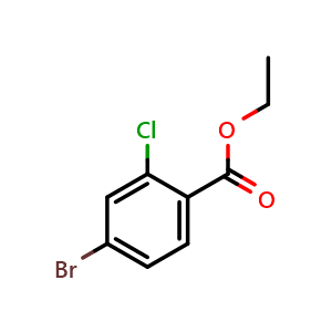 Chemical structure of Ethyl 4-bromo-2-chlorobenzoate , CAS 76008-74-7, AChemBlock AD242841