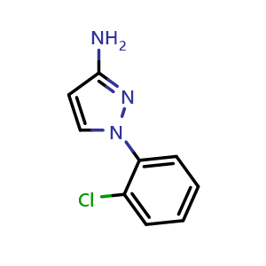 Chemical structure of 1-(2-chlorophenyl)-1H-pyrazol-3-amine , CAS 76091-02-6, AChemBlock AD242843